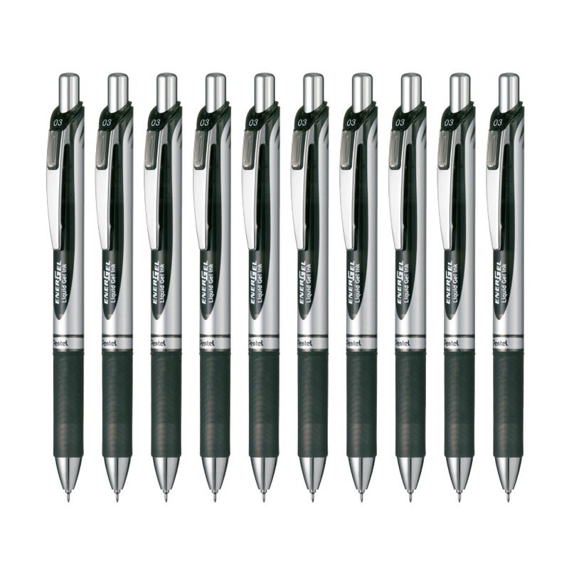 Pentel BLN73-A EnerGel Ink Ballpoint Pen, 0.3, Black, 10 Pieces - Image 1